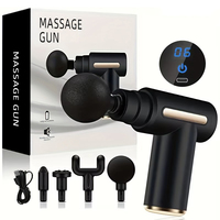 Mini Massage Gun Electric Fascia Body Muscle Relaxation Massager with LCD Touch Screen 30 Vibration Speeds with 6 Massage Heads