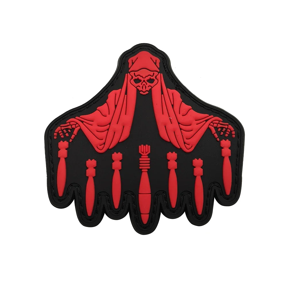 الموت يسقط القنبلة يتوهج في الظلام المطاط شارة التكتيكية هالوين زين الأشرطة هوك حلقة التصحيح #5