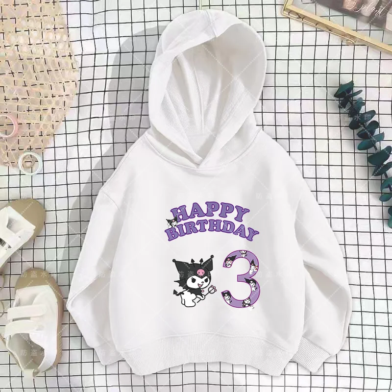 

Birthday Number 3-12 Caricature Cartoons Children's Clothing Little Girls Clothing Kids Clothes Girl Kawaii Kulomi Hoodie Top