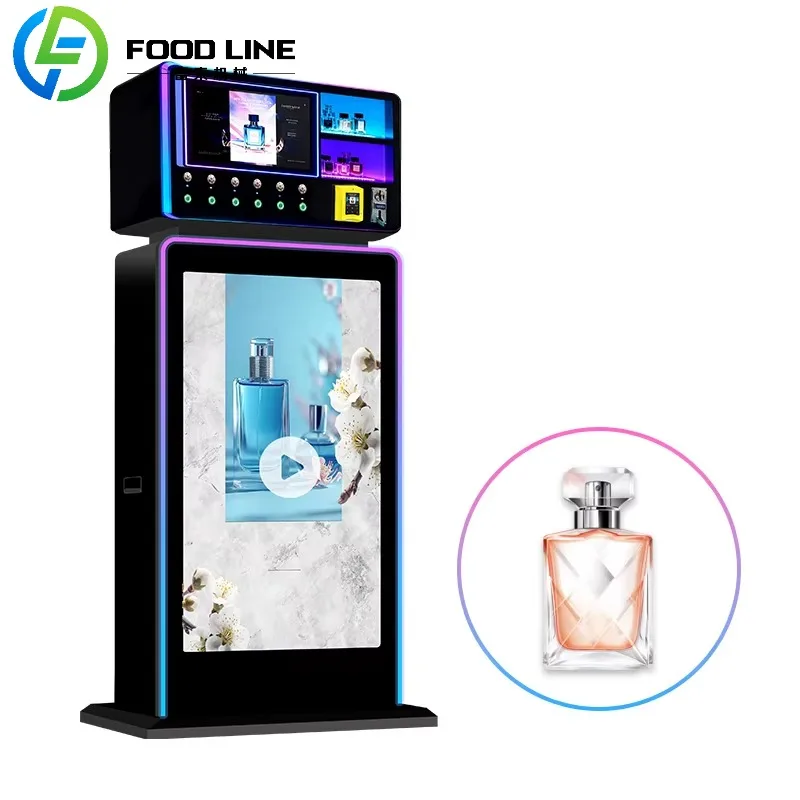 

Прямая продажа с фабрики, большой 15-дюймовый сенсорный экран, светодиодный светильник, рекламный экран, отдельно стоящий торговый автомат для духов