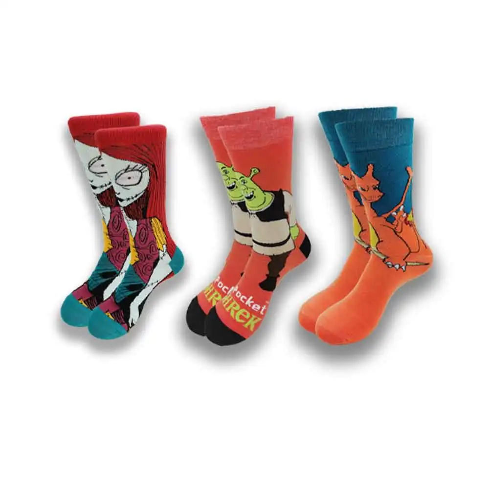 

Аниме Милый мультфильм Хип-хоп Личность Уличный стиль Счастливая новинка Печать и окрашивание Мужские и женские носки в трубке Скейтборд