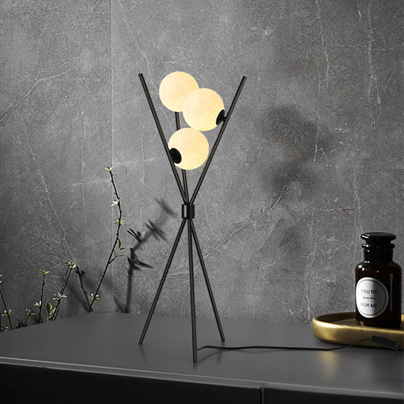 Scandanavian floor lamp Led designer 3D Moon ball floor lamp Living Room Loft hallway Study Decor Light Nordic tripod lamp