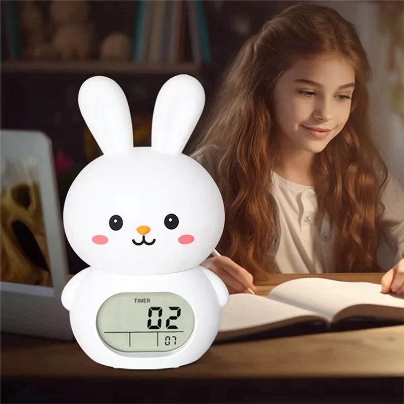 EYFL-Charging Cute Shaped Night Light Clock Multiple Colors Bedroom Clock Cute Shaped Night Light Alarmclock