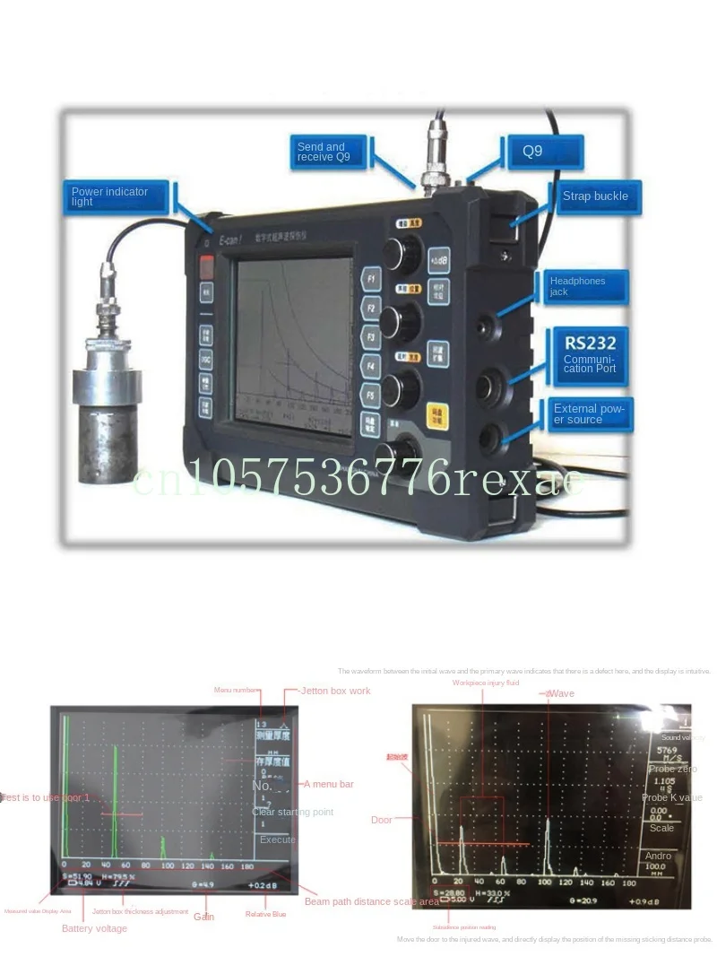 Weld Defect Nondestructive High-Precision Flaw Detection Detector Ultrasonic Flaw Detector Portable Metal Crack Steel Pipe