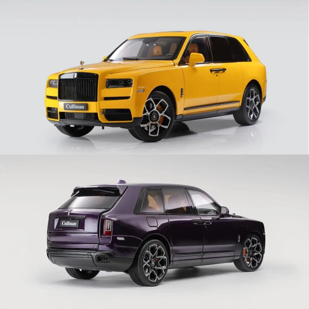 OEM 1:18 Cullinan BB Metallic Geel/Paars Simulatie Limited Edition Alle Open Legering Metalen Statische Auto Model Speelgoed gift