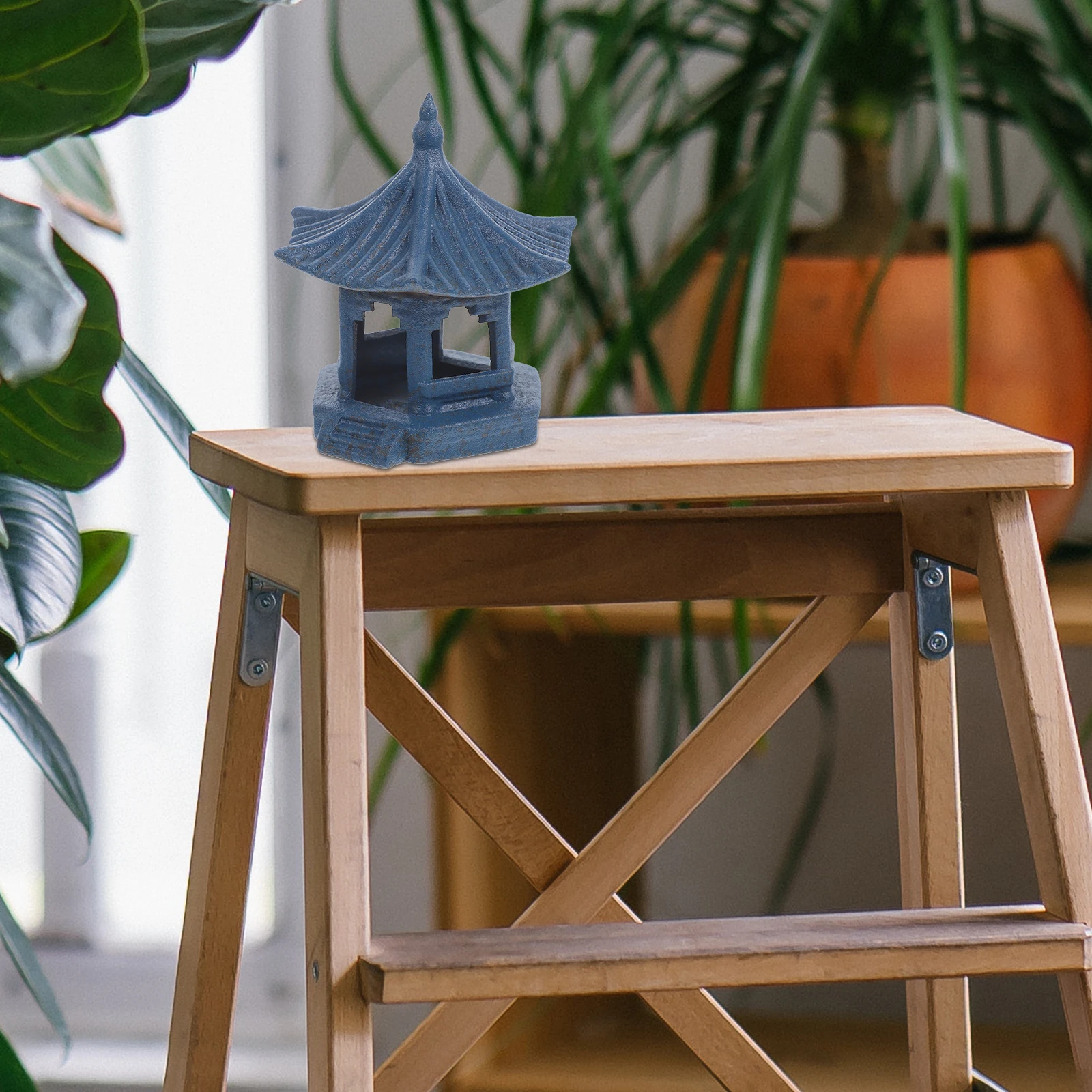 

1Pcs Hexagon Pavilion Micro Landscape Ornament Creative Desktop Decor Dark Green Mini Garden Decoration Home Decor