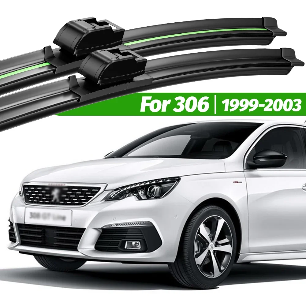 

For Peugeot 306 1999-2003 2pcs Front Windshield Wiper Blades 2000 2001 2002 Windscreen Window Accessories