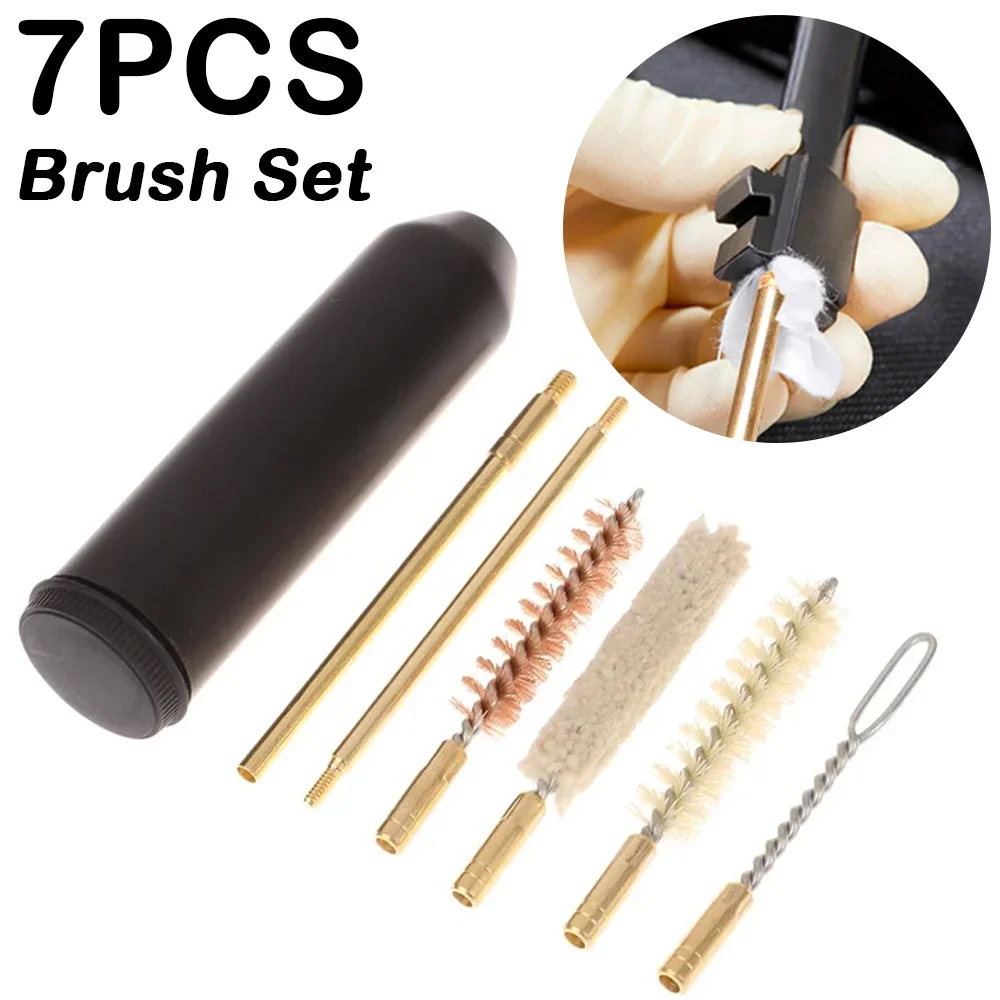 

9mm Gun Cleaning Kit Bristle Brush Copper Rod Barrel Cleaning Tool Brushes Rust Cleaning Telescopic Rod Hunting Gun Accessories