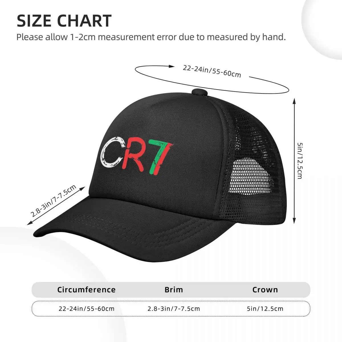 CR7 Cristiano Ronaldo Mesh Baseball Cap Unisex Trucker Worker Cap Hats Breathable Snapback Caps Golf Hats Summer Trucker Cap