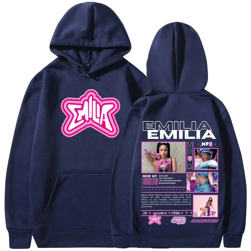 Emilia Mernes MP3 Tour Graphic Hoodies Mens Women Clothing Fashion Hip Hop Hooded Sweatshirts Harajuku Y2K Oversized Pullovers