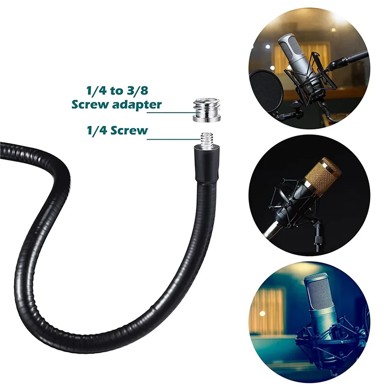 3X حامل ميكروفون مرن معقوفة مكتب حامل مشابك ميكروفون الذراع معدات تسجيل لاجتماع محاضرة بودكاست