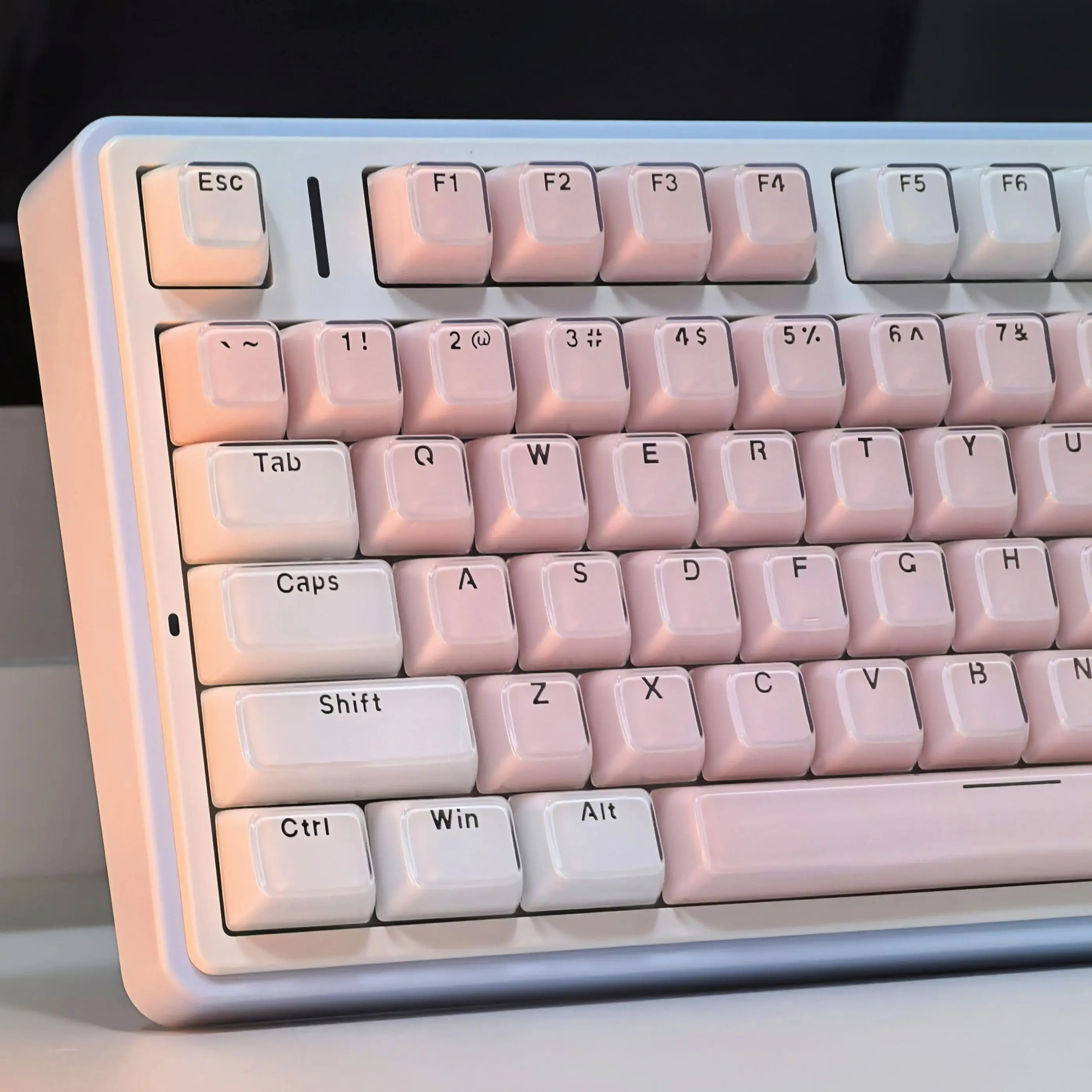MAIMOOO Keyboard Keycap Custom Aula F75 Jelly Crystal 136Key OEM Translucent Cute Round Pink Blue PC Doubleshot Key Cap
