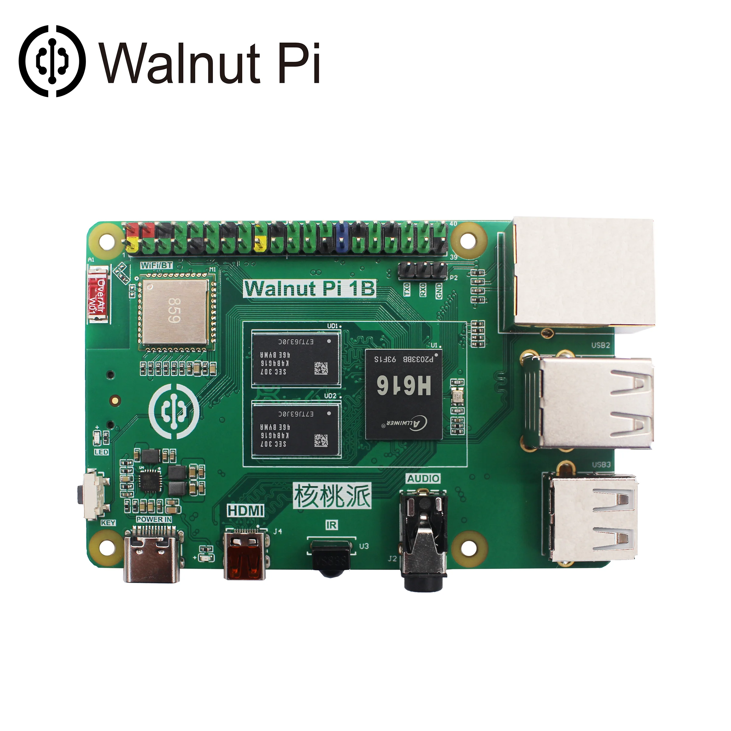 Walnut Pi 1B 1/2/4GB Allwinner H618 H616WiFi Bluetooth Mini PC Development Board SBC Single Board Computer WalnutPi Raspberry Pi