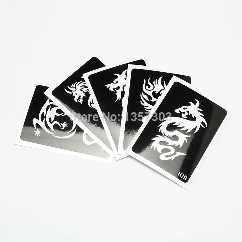 10/20/50PCS Mixed Design Tattoo Stencils for Body Painting Airbrush Glitter Template Kids Flower Butterfly Henna Tattoo Stencil