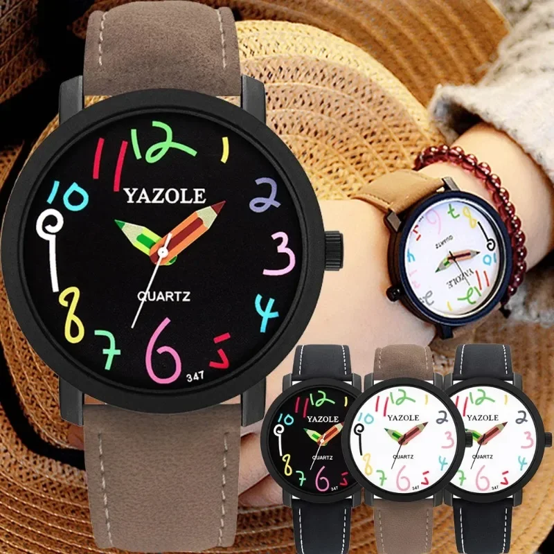 Fashion Color Kids Watches Soft Children's Bracelet Watch Easy Read Pencil Pointer Quartz Watch For Girl Boy Gift Reloj Infantil