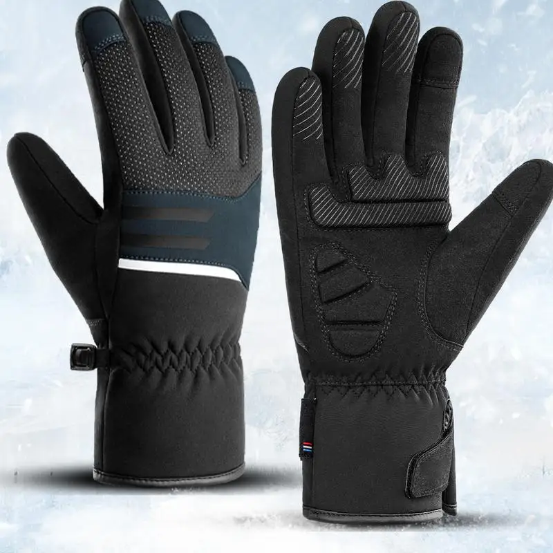 Motorcycle Gloves Cold Weather Warm Outdoor Winter Motorcycle Gloves High-Density Nylon Fabric Outdoor Sports Gloves For Cycling