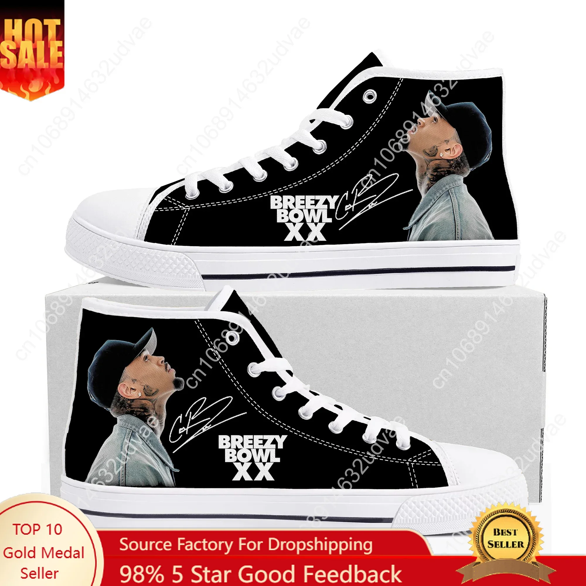 

Chris Brown High Top Sneakers Mens Womens Teenager High Quality Canvas Sneaker 3D Print Casual Couple Shoes Personalized Shoe