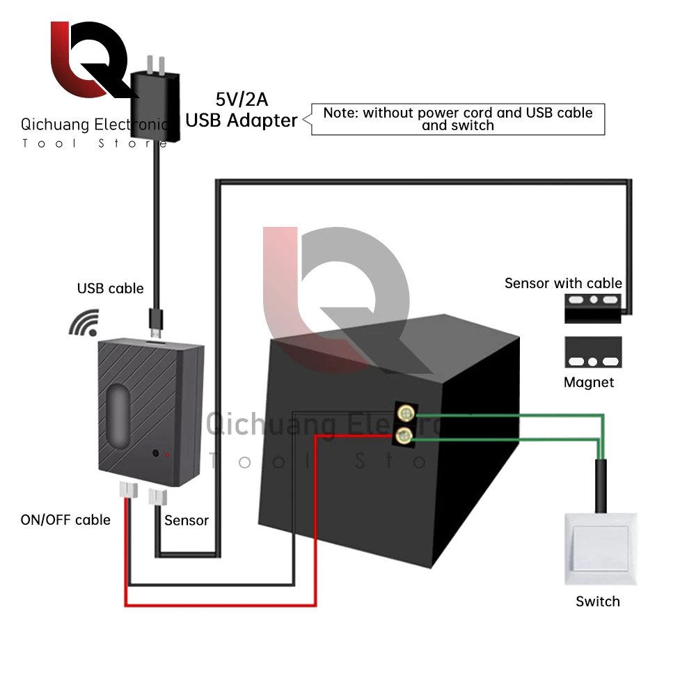 Smart Garage Door Opener DC5V Mobile Phone Remote Tuya Smart Life App Controller Support Alexa & Google Assistant No need Hub