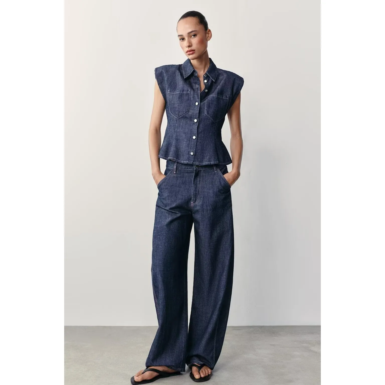 New Women's Casual Fashionable Mixed Fiber Bucket Pants High Waist Polyester Blend Autumn Season Cleanfit Style Ladies' Pants