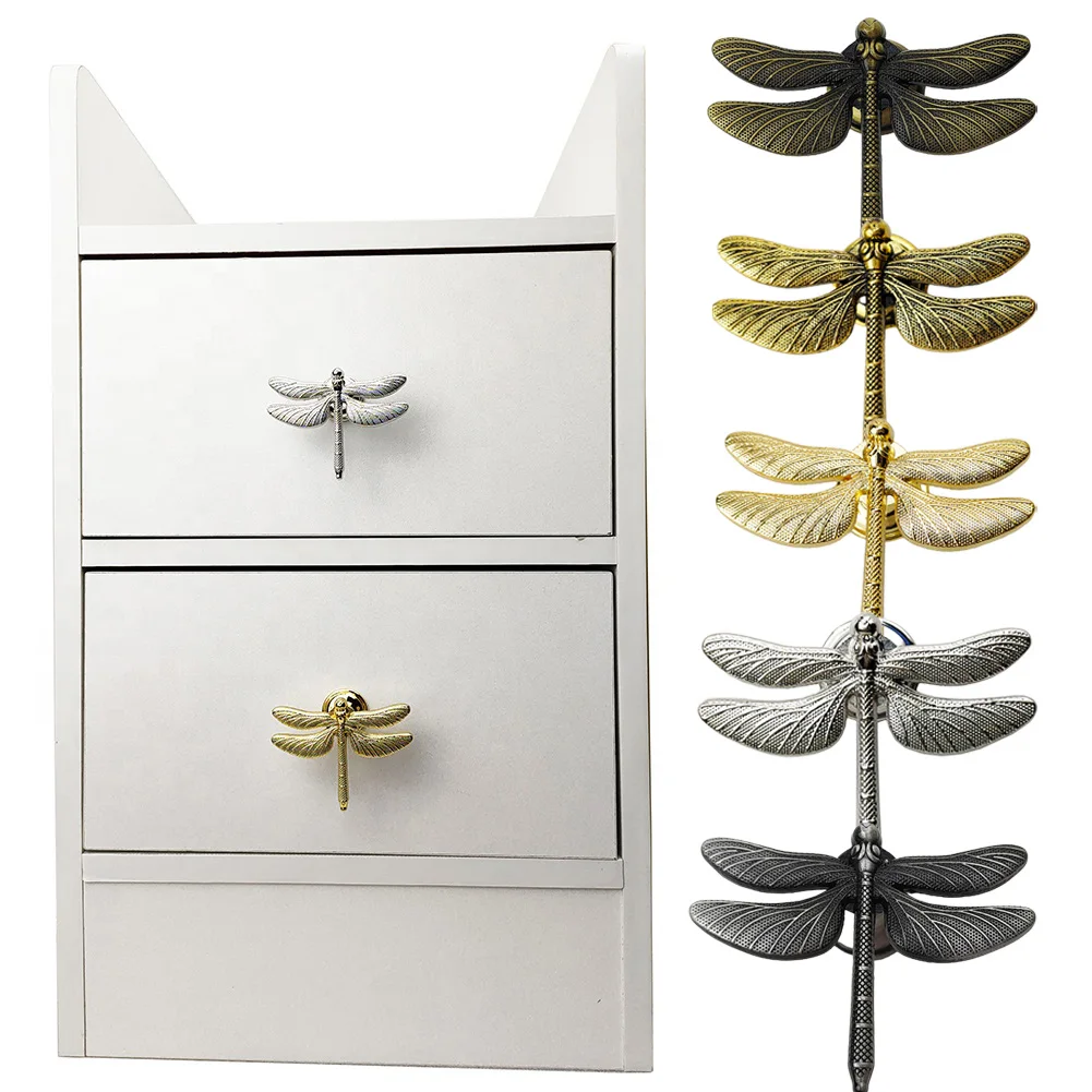 Cabinet Pulls Cabinets Handle Home Corrosion-resistant Decoration Multi-color Ragonfly Shape Zinc Alloy Cabinets