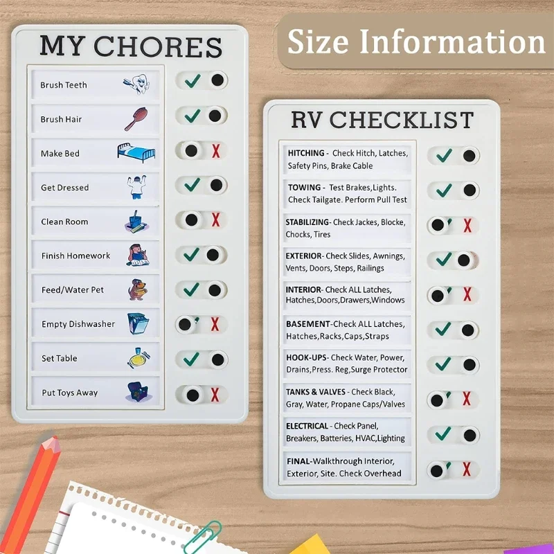 Detachable Daily Task Planning Board Chores Checklist Board Wall Hanging Memo Multi Purpose KidsTask Boards Self-discipline Card