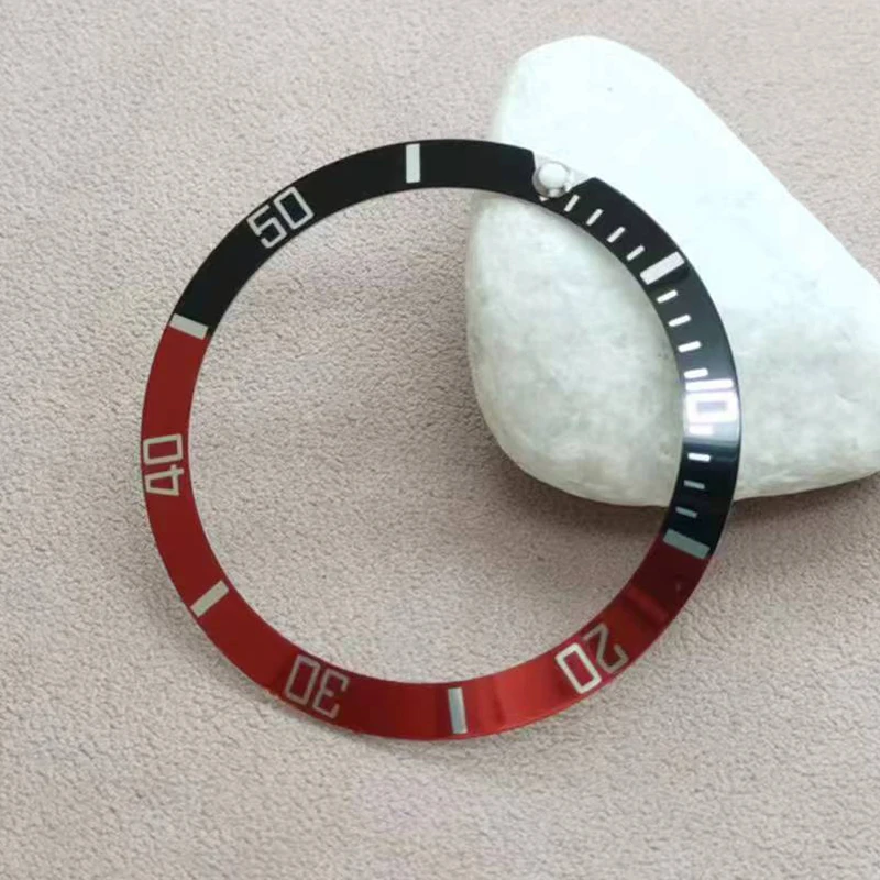 37.5mm Incline Aluminum Watch Bezel NH35 Case Ring Fits Submariner NH35 NH36 Diving Case Bezel Ring Men Watch Repair Parts