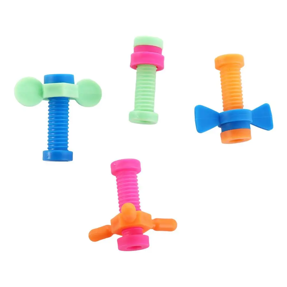 Rotating Screw ABS Screwing Toy Colorful Push Rotating Screw Pencil Cases Slider Sensory Fidget Pencil Toppers for 4pcs/set