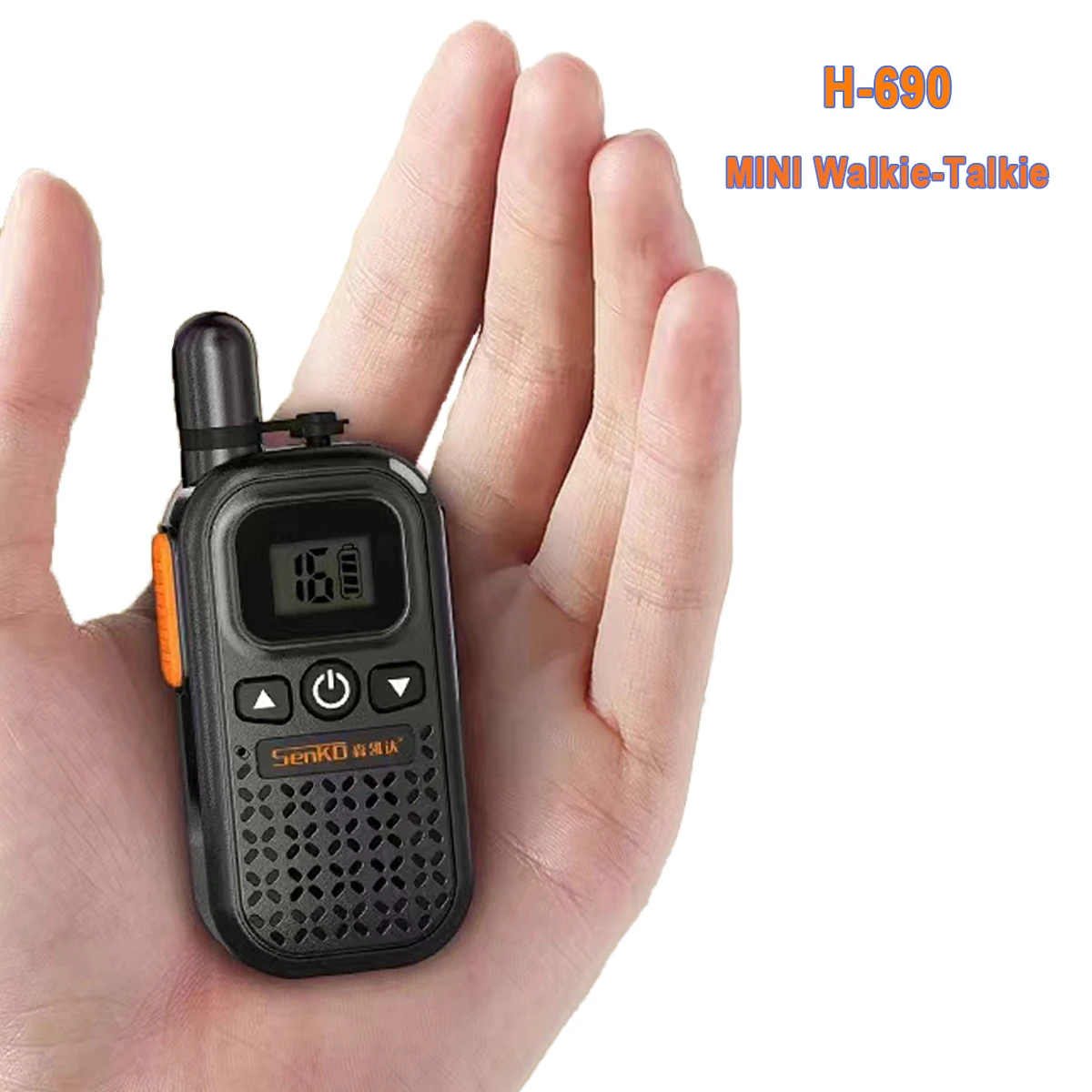 H-690 MINI Walkie-Talkie 400-480MHz 16 Channel Wireless Frequency  Type-C  High Power Capacity for hotels and restaurants