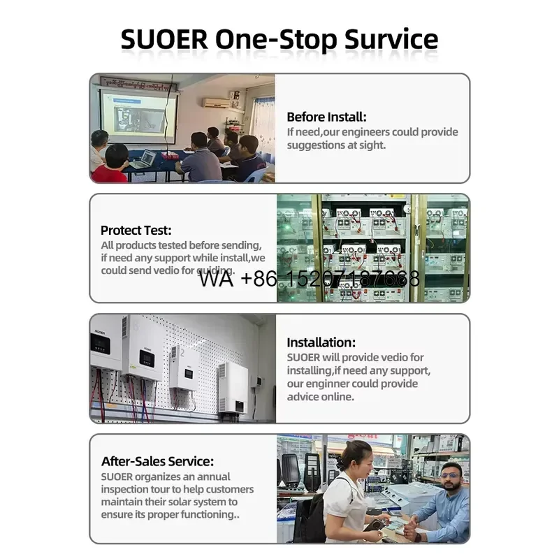 Wmwmnu for Suoer Complete Home Hybrid Solar Energy Storage System Kit 6.2KW 15kwh Grid Tie MPPT Controller Battery System