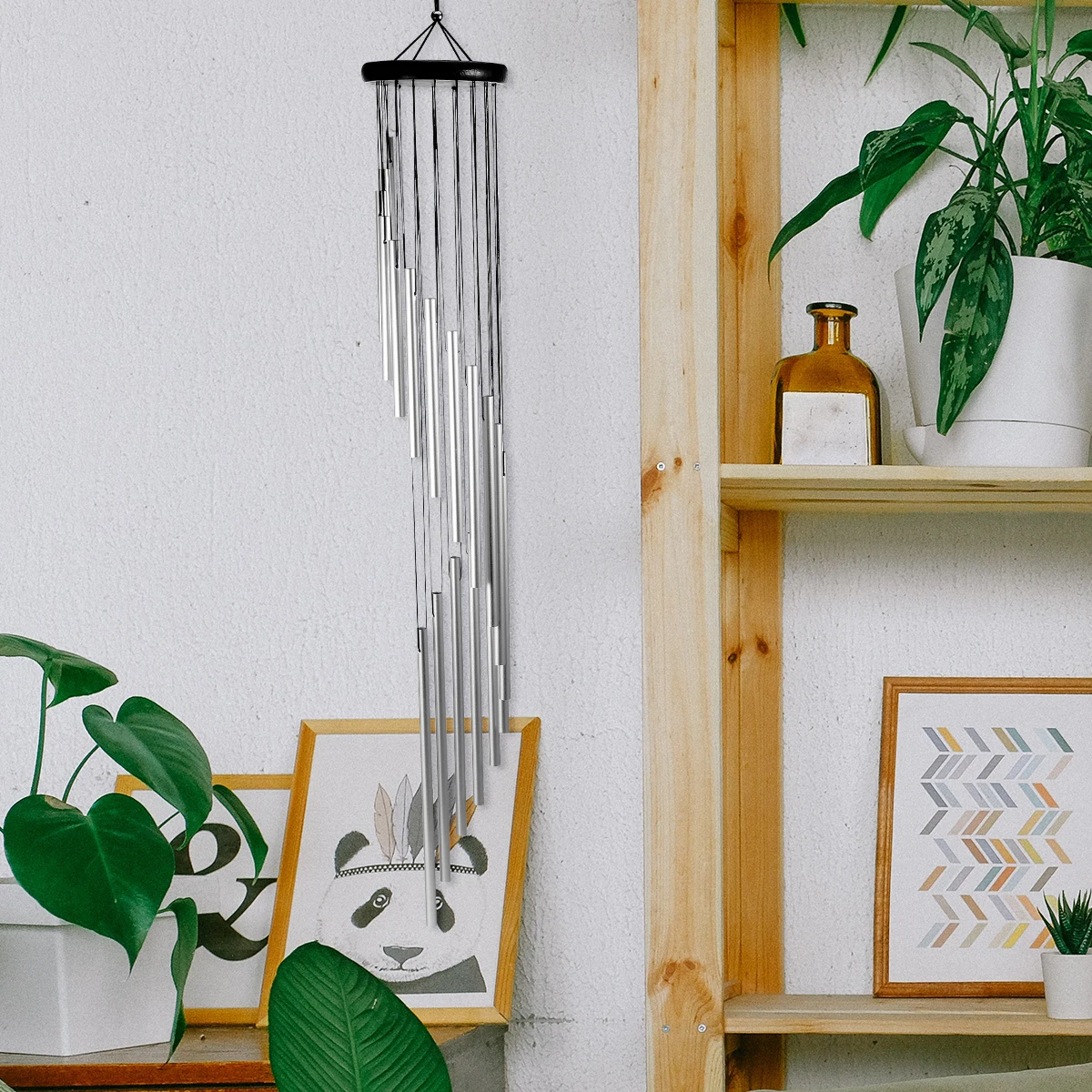 

Aluminum Tube Wind Chime Hanging Decoration 18-tube Chimes Pendant for outside Ornament Indoor Wood