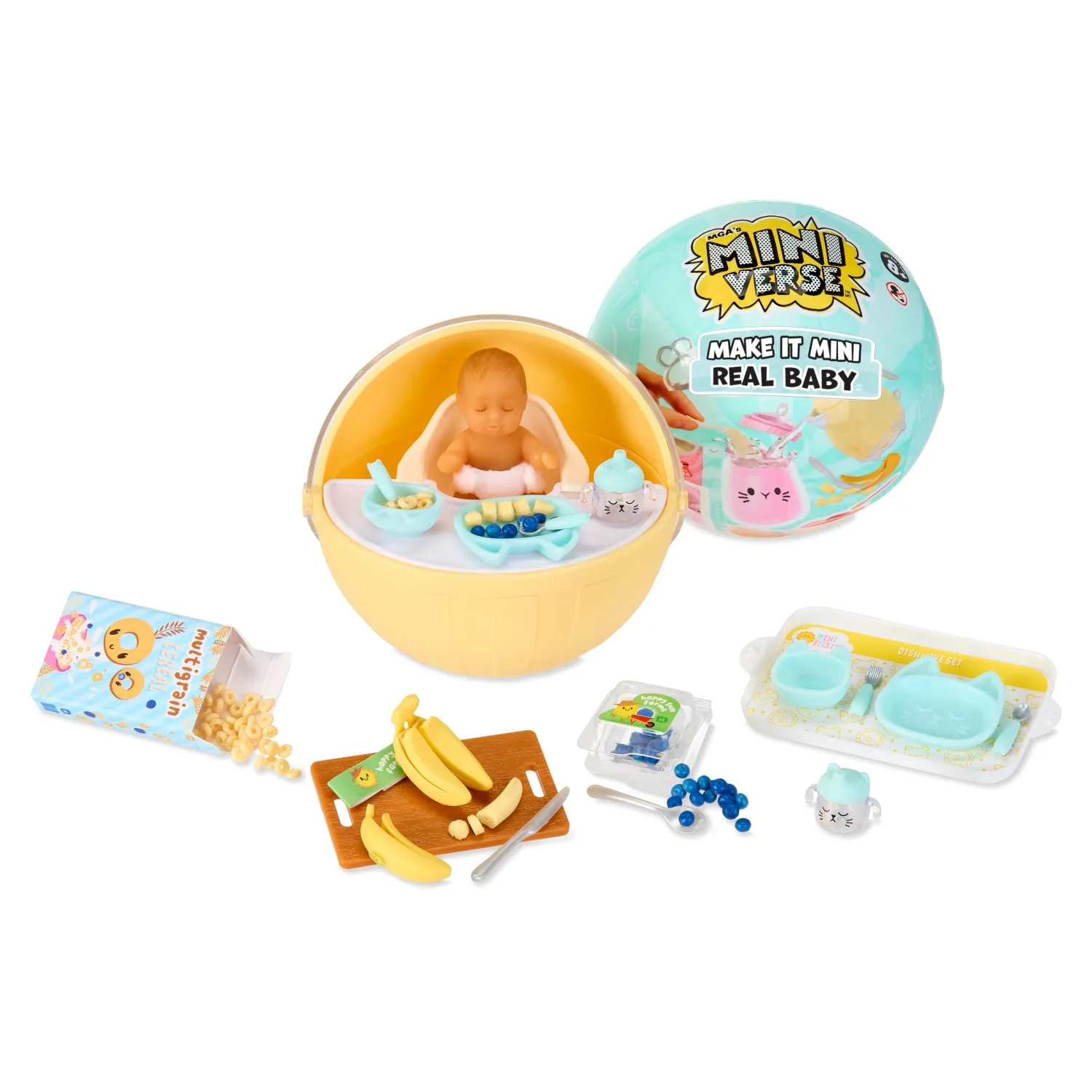 Caja Misteriosa Coleccionable de Comida Real para Bebés Make It Mini, Set de Juego Realista DIY con Accesorios, Regalo para Niñas de 8+ Años, No Comestible