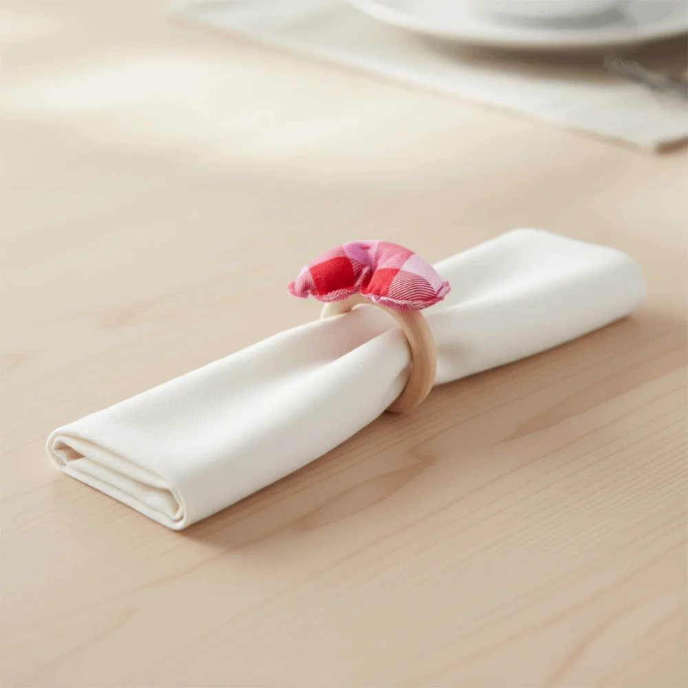 6PCS/SET Romantic Heart-Shaped Napkin Rings Elegant Handcrafted Festive Napkin Buckle Reusable Love Theme Napkin Loops
