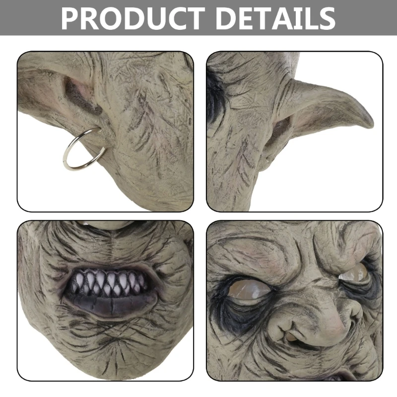 Halloween Goblins Mask Animal Full for Head Latex Mask Horror Scary Mask Creepy Props Decoration for Festi