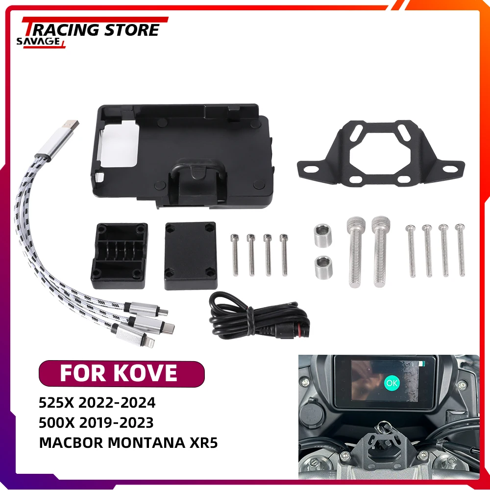 2024 525 Motorcycle Mobile Phone GPS Navigation Sat Nav Mounting Bracket For KOVE 525X 500X Macbor Montana XR5 Holder Accessorie