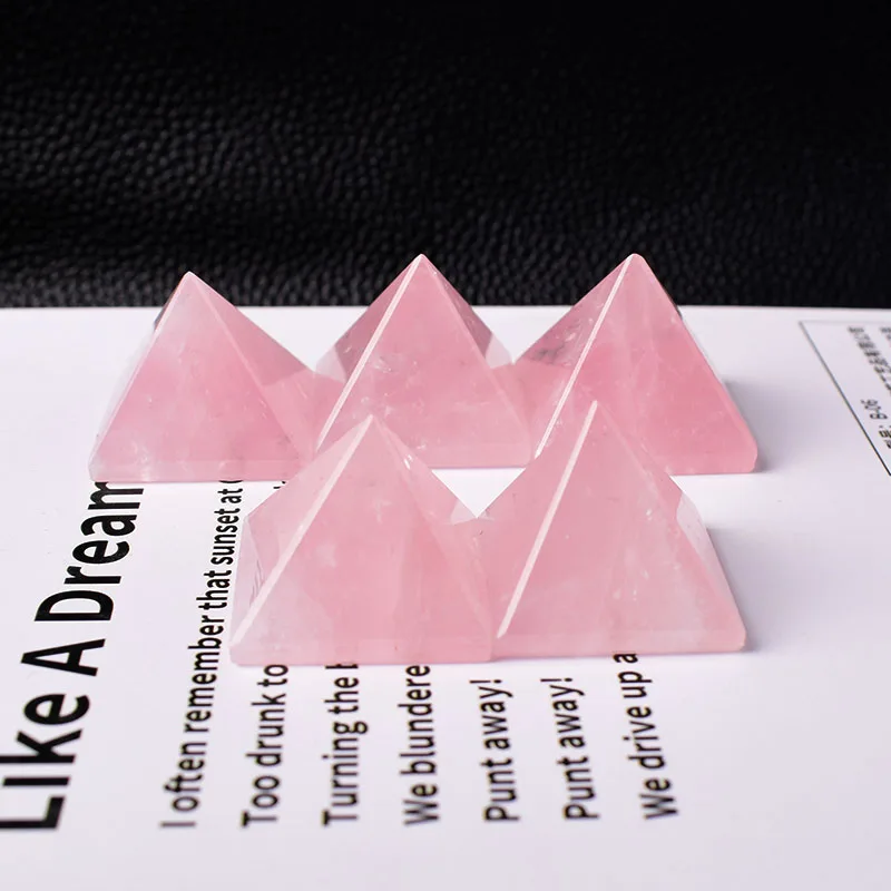 Pyramide en Quartz Rose Naturel Poli, Clip, Pierre de Guérison, de Méditation, Décoration de Maison, Artisanat de Pierres Précieuses, 1 Pièce