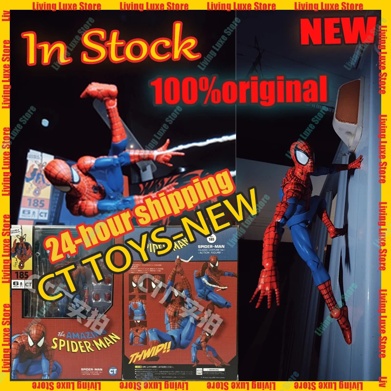 

Spider Man Anime Figure Mafex 185 Classic Costume Version Action Figure Miles Morales Ornament Spider-Man Figurine Toys Gifts