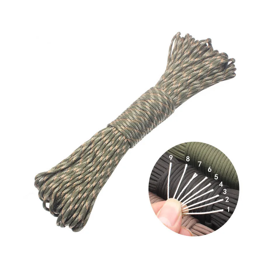 750 Military 31M 9-Core Paracord Rope 4mm Outdoor Polyester Parachute Cord Camping Survival Umbrella Tent Bundle