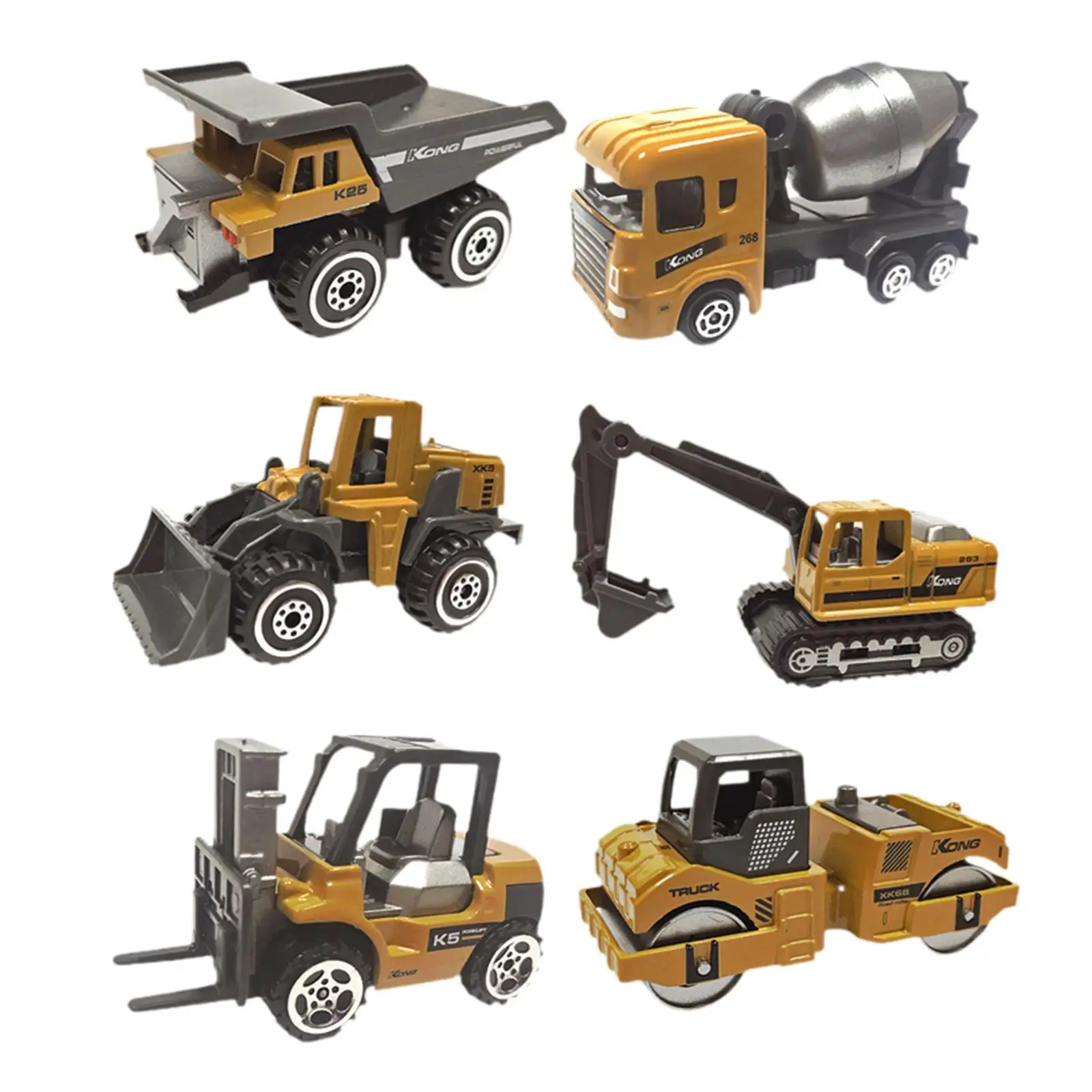 Diecast Vehicle Toy Set Forklift Model Realistic Decoration Construction Vehicle