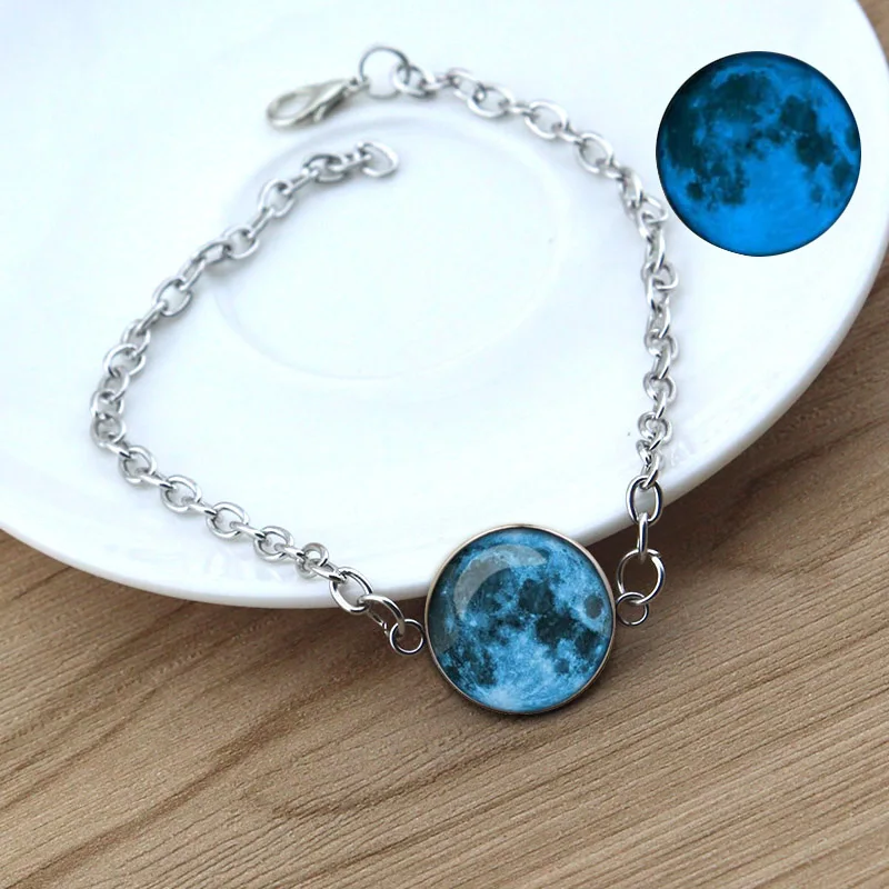 Moon Bracelet Glow In The Dark Phase Chain Glowing Birthday Jewelry Lunar s Charm Jewelry Luminous Bracelet Worn With Lovers