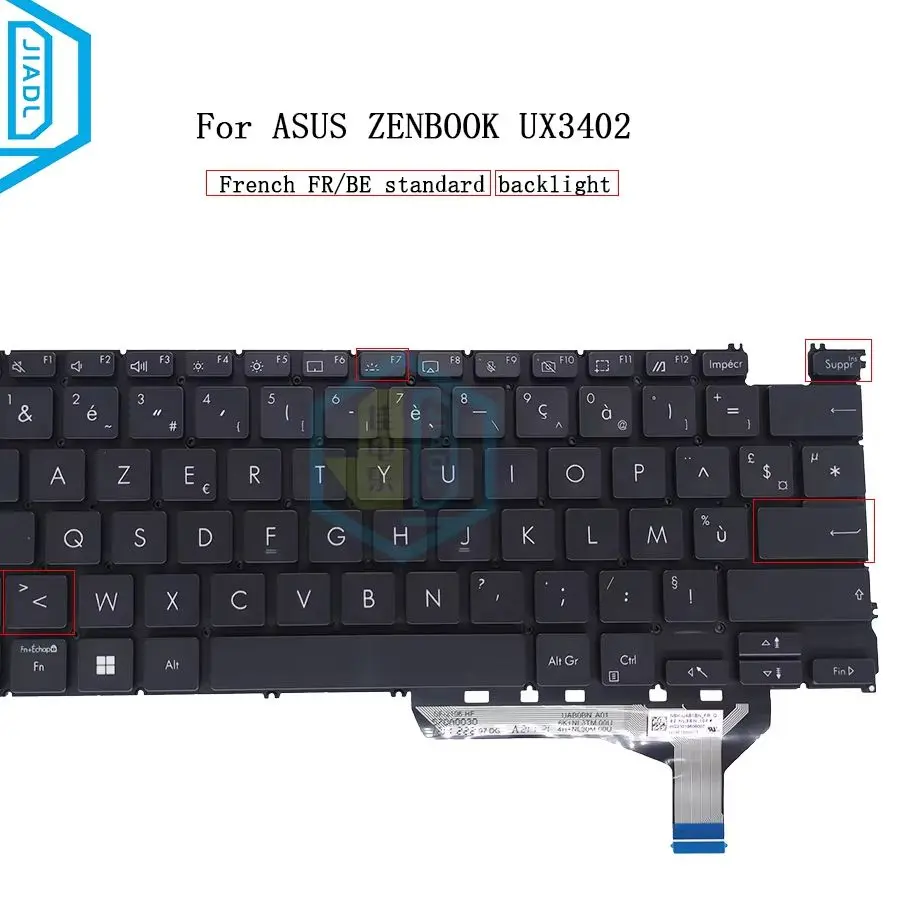 US Spain French Keyboard Backlight For ASUS UX3402 Zenbook 14 UX3402ZA-0442E UX3402VA Zenbook S 13 OLED UM5302T UM5302TA