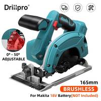 Brushless Cordless Electric Circular Saw 165mm Saw Blade Adjustable Angle Cutting Woodworking Drillpro for Makita 18V Battery