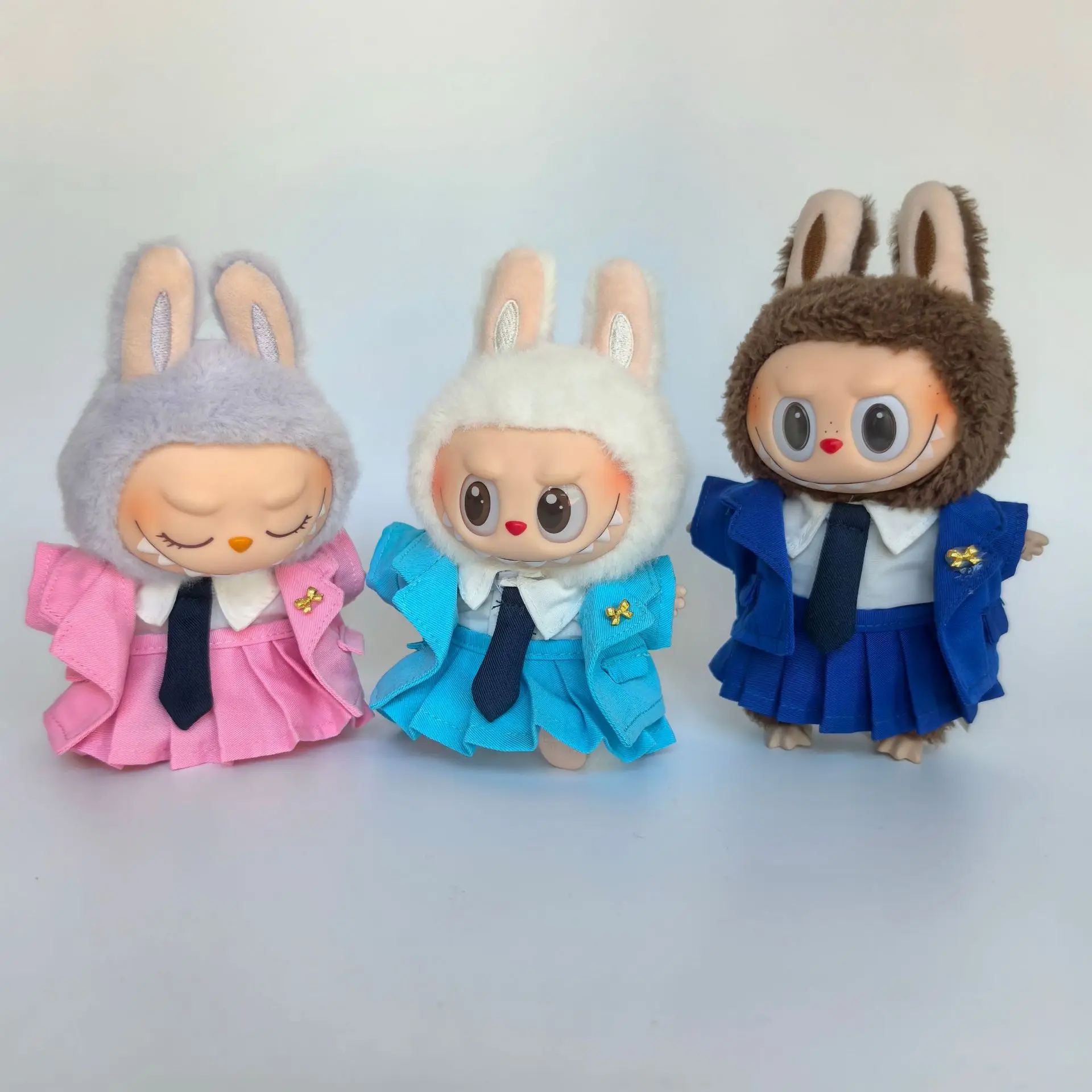 Labubu I II Idol Dolls Campus Uniform Male And Female Cute Mini Plush Doll'S Clothes Korea Kpop Exo Idol Dolls DIY Accessories