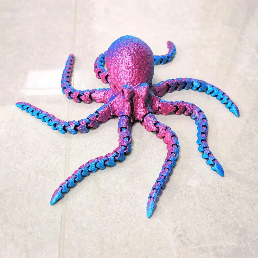 New 3D Printed Articulated Octopus Toy Multi-joint Movable Gradient Color Octopus Figures Desktop Decoration Gift