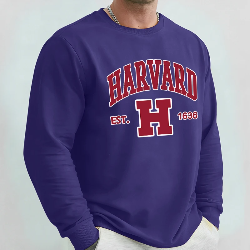 Harvard Est. 1636 Gedruckt Herbst Hoodie Männer Bequeme Einfache Sweatshirts Lose Grundlagen Kleidung Hip Hop Casual Sportswears