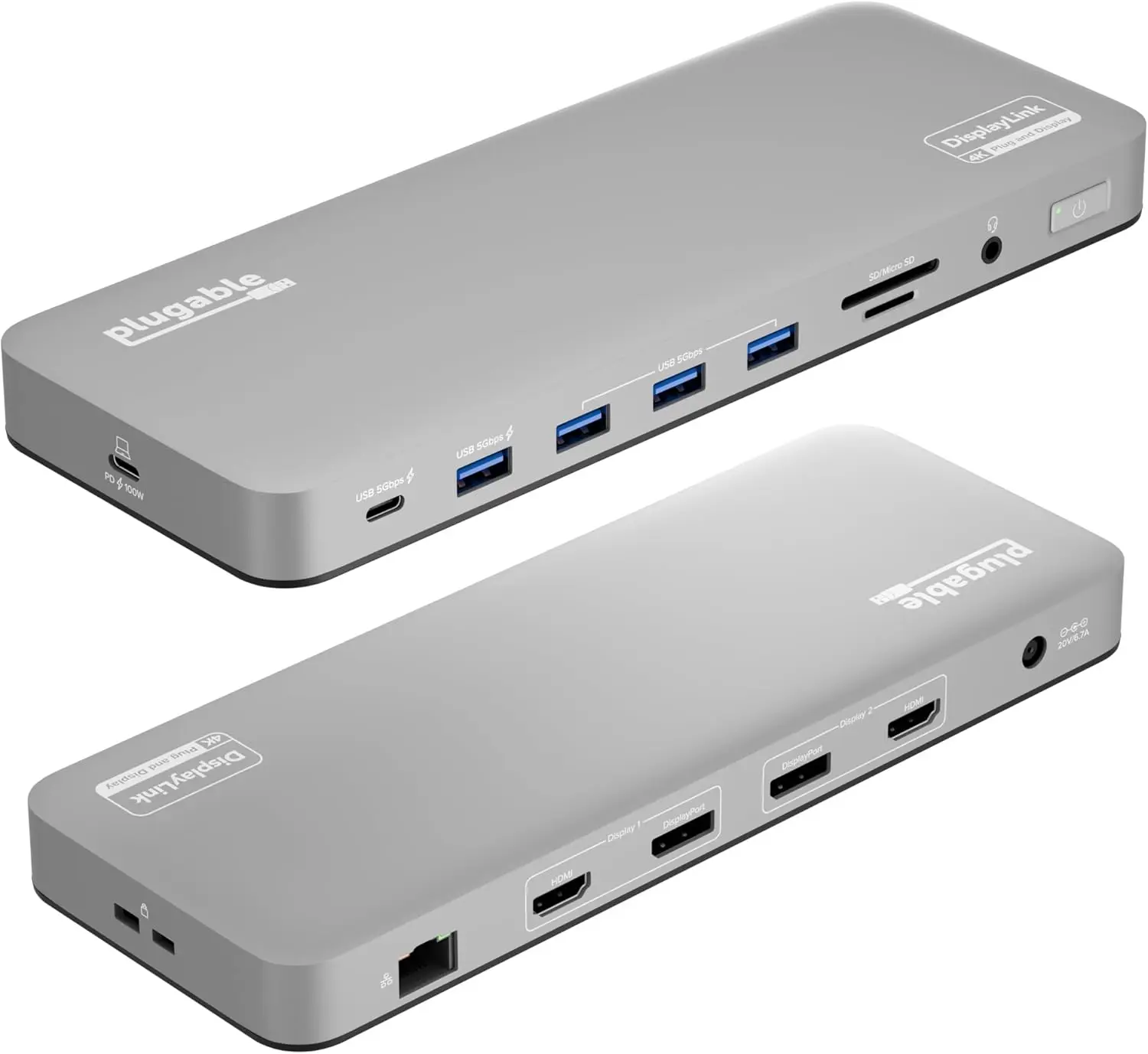

USB-C Docking Station for MacBook, Dual 4K Monitor Support, 100W Charging, 14-in-1 Ports with HDMI/DisplayPort