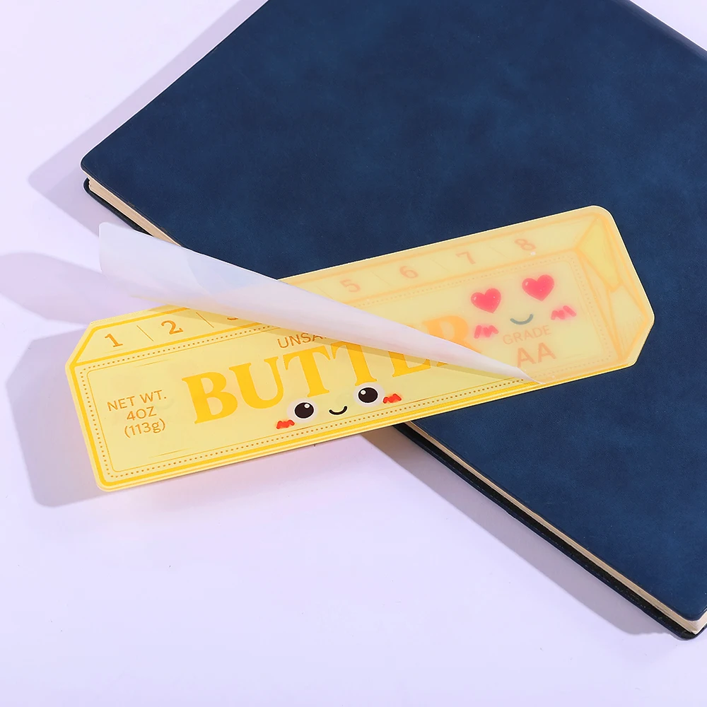 butter sticks funny expressions acrylic colored bookmarks - reading tracker gift | colored baked butter page markers.