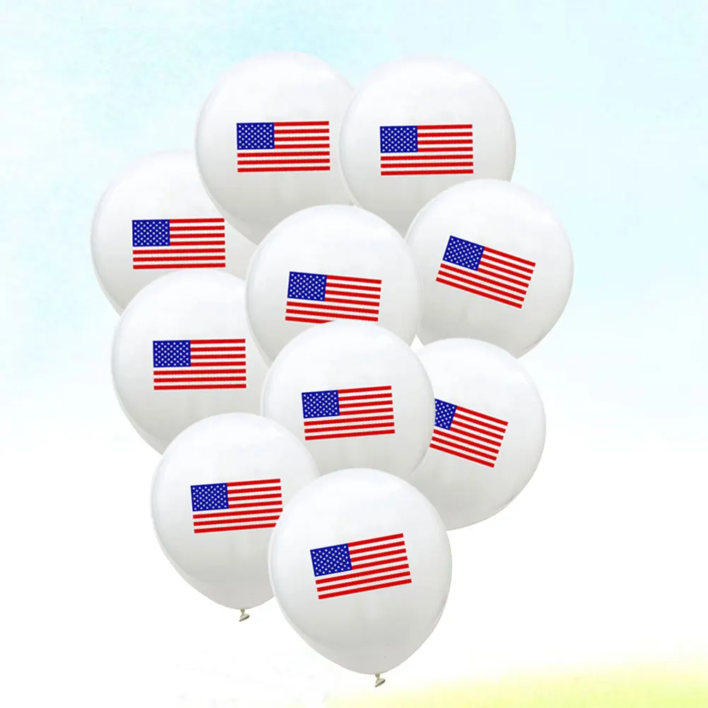 

10Pcs 12 Inch Round Latex Balloons American Flag Design Festival Party Supplies Decoration Latex Balloon Balloon Set
