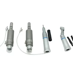 Dental Low Speed Handpiece E-type Contra Angle 1:1 Straight External Water Spray Air Motor 2/4 Holes with Tubes