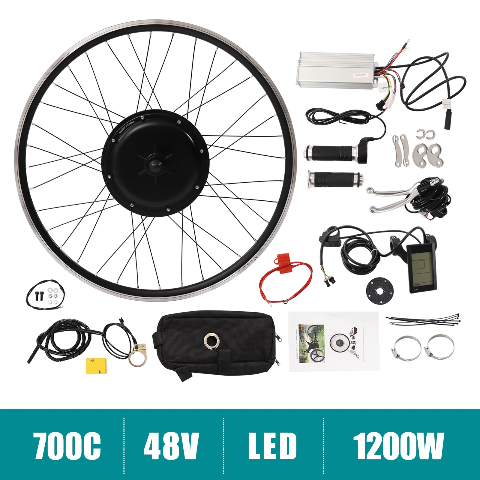 

25'' 1200W Front Wheel Hub Motor Kit Conversion Kit for EB Conversion Kit