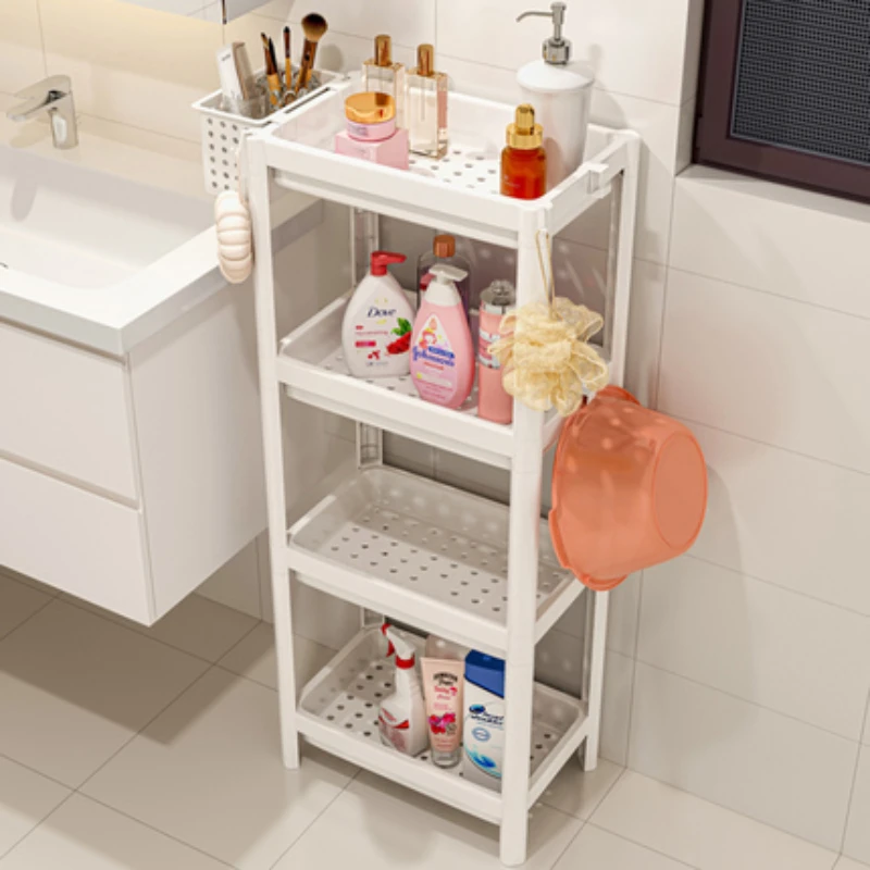 

Bathroom bathroom rack multi-layer plastic storage rack toilet bathroom crevice rack floor-mounted washstand